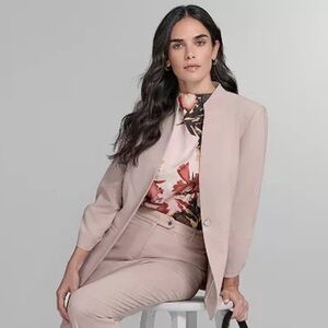 Calvin Klein Women's Beige One-Button Jacket